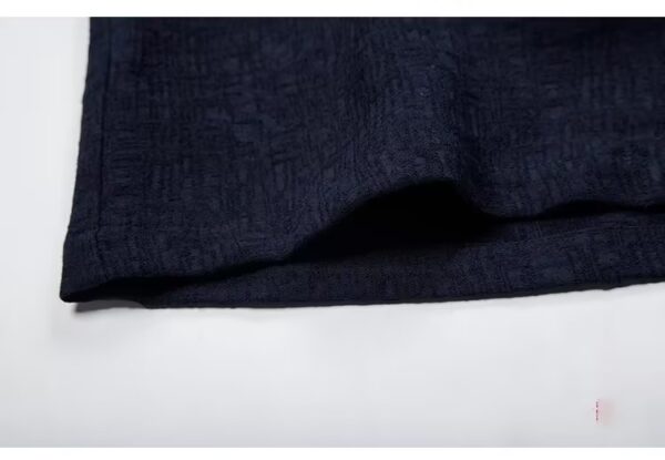 Linen jacquard long-sleeved shirt solid color Zen suit tea suit - Image 4