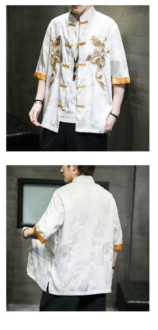 Embroidered Tang Hanfu five-quarter sleeve shirt - Image 4