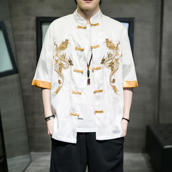 Embroidered Tang Hanfu five-quarter sleeve shirt - Image 7