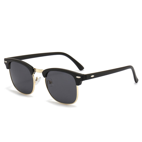 Retro rice nail half-rim sunglasses fashion color film