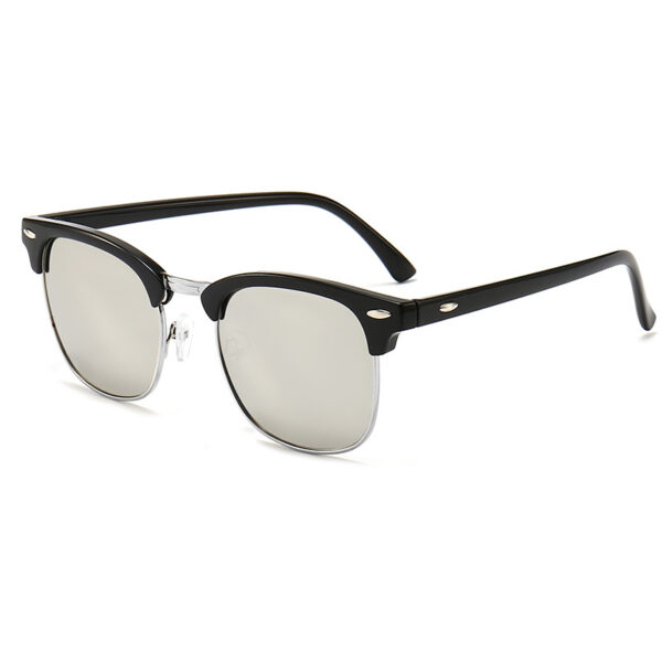 Retro rice nail half-rim sunglasses fashion color film - Image 7