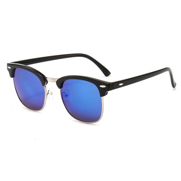 Retro rice nail half-rim sunglasses fashion color film - Image 8