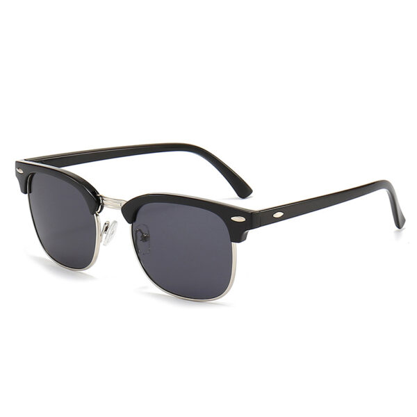Retro rice nail half-rim sunglasses fashion color film - Image 9