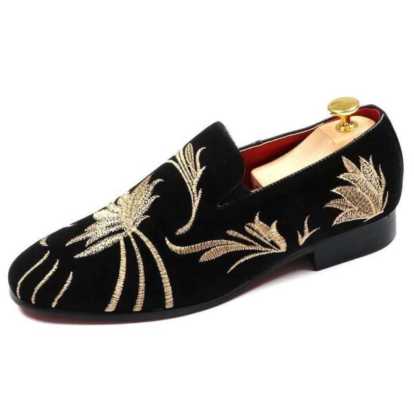 Nubuck camouflage embroidered loafers butterfly print - Image 6