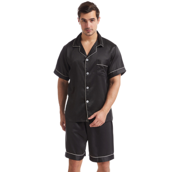 Solid color short sleeve pajamas summer matte color loungewear