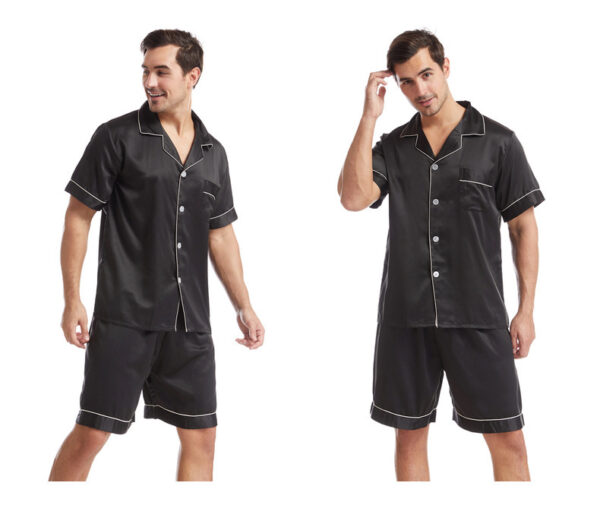 Solid color short sleeve pajamas summer matte color loungewear - Image 3