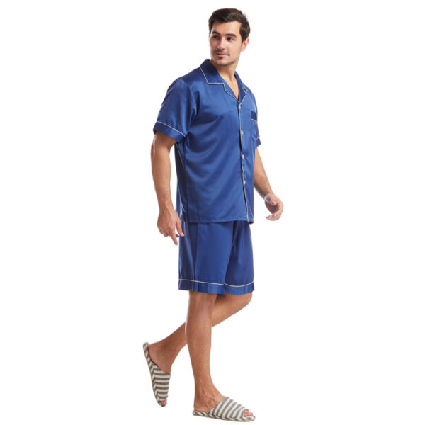 Solid color short sleeve pajamas summer matte color loungewear - Image 4