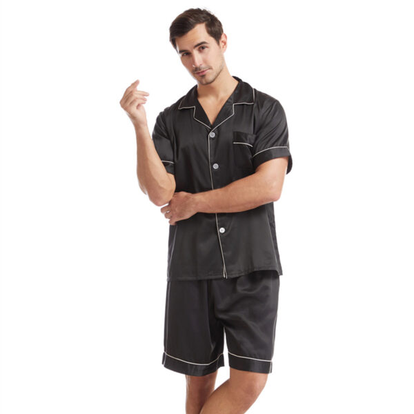 Solid color short sleeve pajamas summer matte color loungewear - Image 6