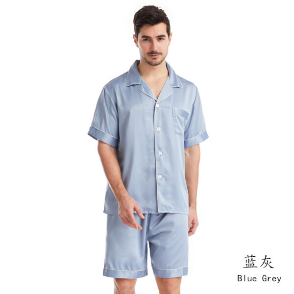 Solid color short sleeve pajamas summer matte color loungewear - Image 9