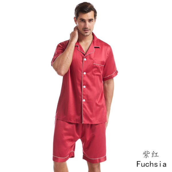 Solid color short sleeve pajamas summer matte color loungewear - Image 10
