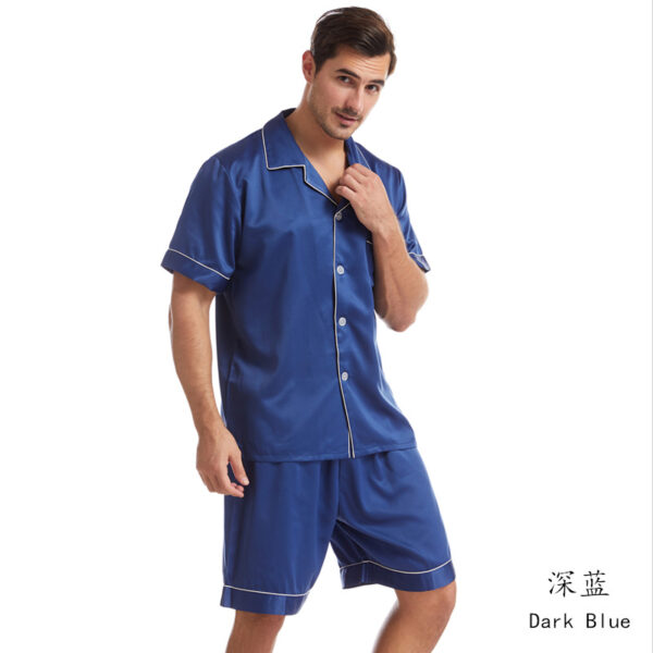 Solid color short sleeve pajamas summer matte color loungewear - Image 11
