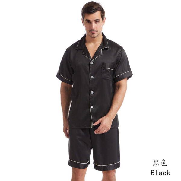 Solid color short sleeve pajamas summer matte color loungewear - Image 12