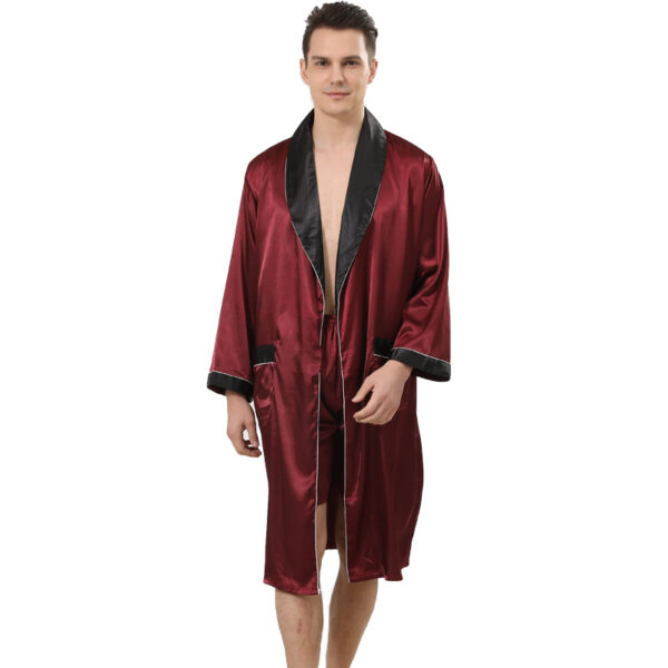 Men's silk nightgown shorts two-piece set