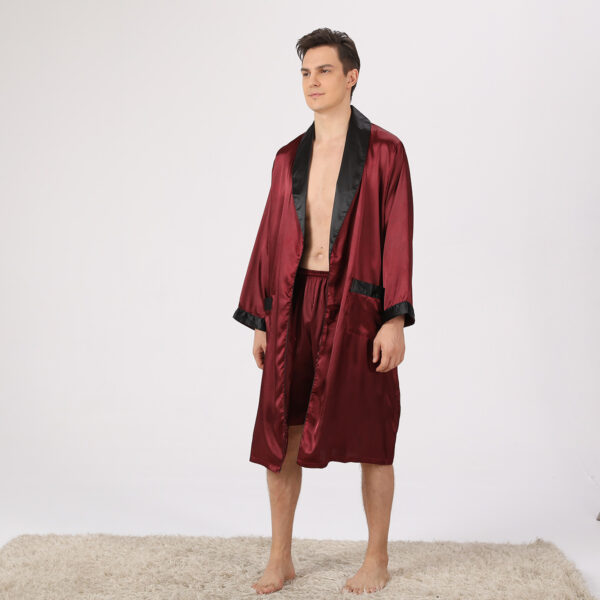 Men's silk nightgown shorts two-piece set - Image 3